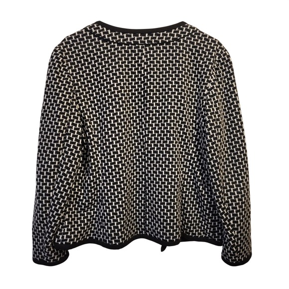 Christopher & Banks Petite Black White Geometric Pattern Collarless Blazer  P/L - Picture 5 of 5